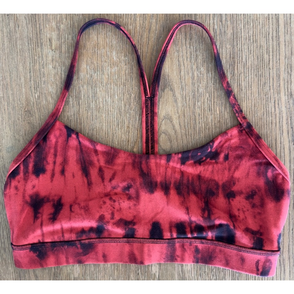 Lululemon Flow Y Bra Nulu *Light Support, B/C Cup Game Day Red Black Multi-Sze 8